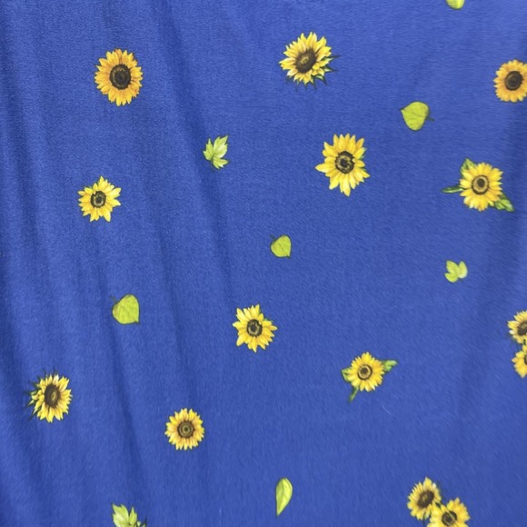 Popsy Sunflower Fit & Flare Dress Blue Womens 22 US 18 Whimsical Cottagecore - Picture 4 of 13